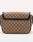Pre-Loved GG Messenger Crossbody Bag Monogram Coated Canvas with Silver Hardware, Beige/Ebony