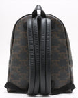 Pre-Loved Triomphe Backpack Triomphe Coated Canvas with Silver Hardware, Black and Brown