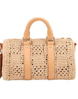 Pre-Loved Keepall XS Handbag Raffia XS with Gold Hardware, Natural Beige