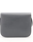 Pre-Loved Classic Box Shoulder Bag Leather Medium with Silver Hardware, Gray