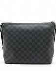 Pre-Loved Mick Crossbody Bag Damier Coated Canvas PM with Silver Hardware, Black / Graphite