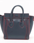 Pre-Loved Luggage Nano Handbag Leather Nano with Silver Hardware, Navy