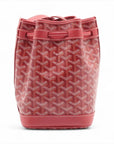 Pre-Loved Petit Flot Bucket Bag Goyardine Coated Canvas Small with Silver Hardware, Red