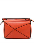 Pre-Loved Puzzle Handbag Leather Mini with Gold Hardware, Orange