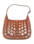 Pre-Loved Jackie Shoulder Bag Leather Small with Silver Hardware, Cognac Brown