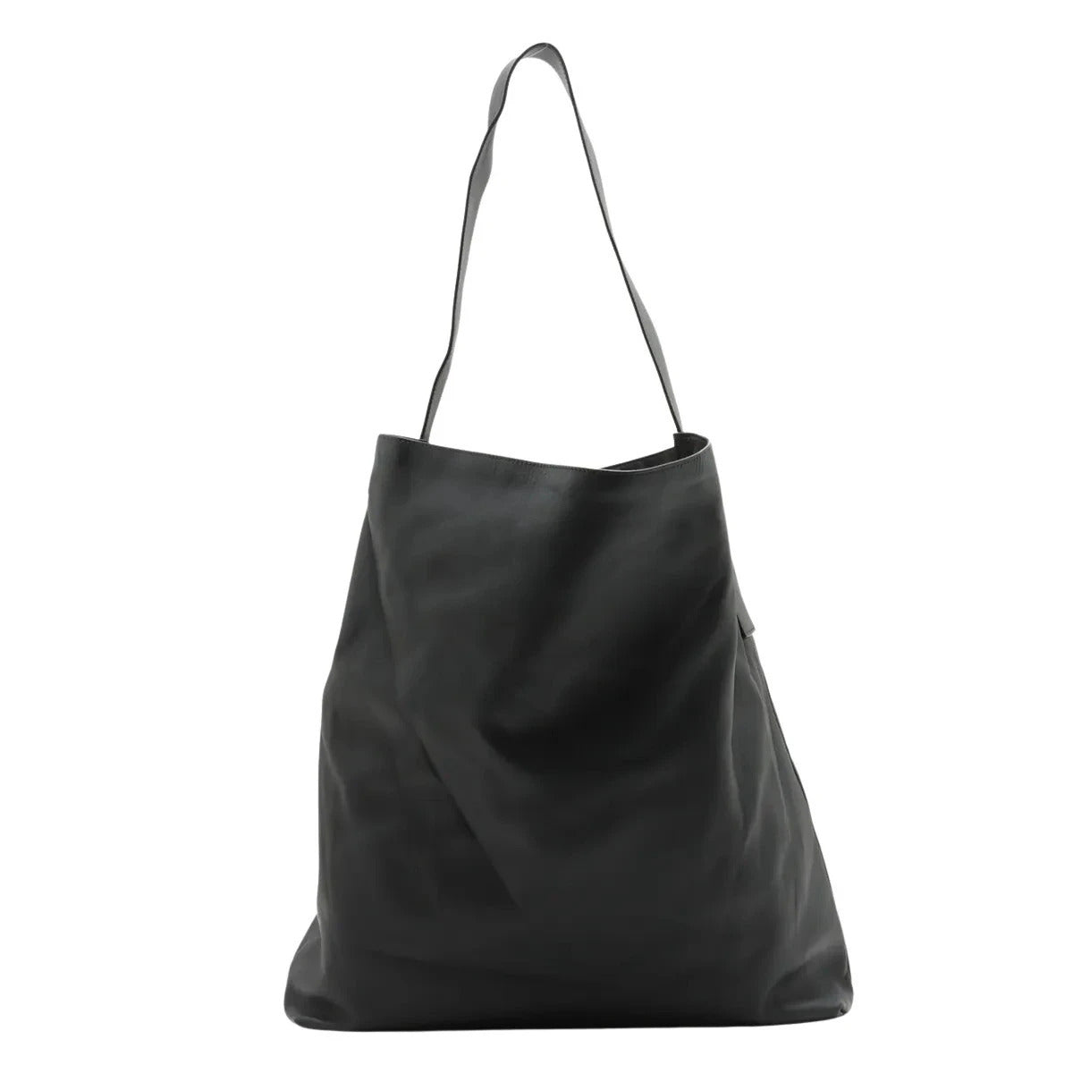Pre-Loved Nappa Leather Hobo Shoulder Bag Leather with Gold Hardware, Black
