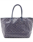 Pre-Loved Saint Louis Tote Goyardine Coated Canvas PM with Silver Hardware, Navy