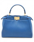 Pre-Loved Peekaboo Handbag Leather Mini with Gold Hardware, Blue