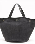 Pre-Loved Denim Tote Tote Denim with Silver Hardware, Black