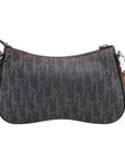Pre-Loved Saddle Shoulder Bag Trotter Denim with Silver Hardware, Blue