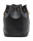 Pre-Loved Mon Tresor Bucket Bag Leather Small with Gold Hardware, Black
