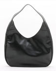 Pre-Loved Padded Nappa Leather Hobo Shoulder Bag Leather with Gold Hardware, Black