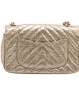 Pre-Loved Classic Flap Shoulder Bag Quilted Leather Mini with Gold Hardware, Gold
