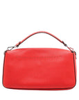 Pre-Loved Baguette Shoulder Bag Leather with Silver Hardware, Red