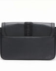 Pre-Loved Hit the Road Crossbody Bag Leather with Silver Hardware, Black