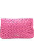 Pre-Loved Crystal Matelassé Shoulder Bag Matelassé Leather with Silver Hardware, Pink