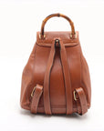 Pre-Loved Bamboo Backpack Leather Mini with Gold Hardware, Brown