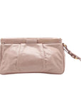 Pre-Loved Vitello Lux Frame Clutch Leather with Gold Hardware, Pink