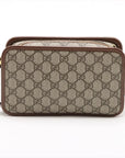 Pre-Loved GG Retro Interlocking G Camera Bag Crossbody Bag GG Supreme Coated Canvas Mini with Gold Hardware, Beige and Ebony