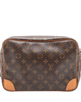 Pre-Loved Nil Crossbody Bag Monogram Coated Canvas with Gold Hardware, Brown