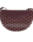 Pre-Loved Belvédère Crossbody Bag Goyardine Coated Canvas PM with Silver Hardware, Burgundy
