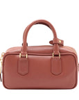 Pre-Loved Bowling Bag Handbag Leather Mini with Gold Hardware, Rust