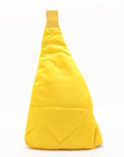 Pre-Loved Padded Nylon Triangle Sling Sling Bag Nylon with Silver Hardware, Yellow