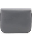 Pre-Loved Classic Box Shoulder Bag Leather Medium with Silver Hardware, Gray