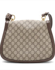 Pre-Loved Blondie Shoulder Bag GG Supreme Coated Canvas with Gold Hardware, Beige/Ebony
