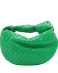 Pre-Loved Jodie Handbag Intrecciato Leather Mini with Gold Hardware, Green
