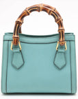 Pre-Loved Diana Bamboo Tote Leather Mini with Gold Hardware, Light Blue