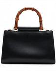Pre-Loved Nymphaea Handbag Leather Small with Gold Hardware, Black