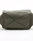 Pre-Loved Puzzle Crossbody Bag Leather Small with Silver Hardware, Khaki Green