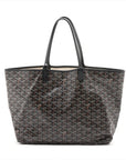 Pre-Loved Saint Louis Tote Goyardine Coated Canvas GM with Silver Hardware, Black