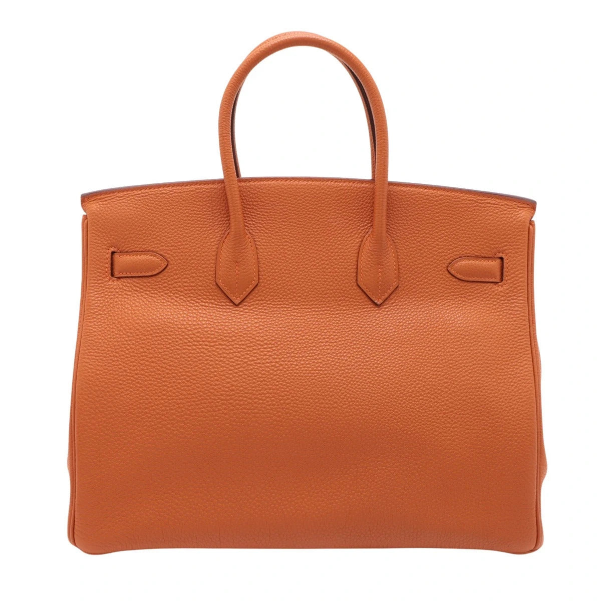 Pre-Loved Birkin Handbag Leather 35 with Palladium Hardware, Orange
