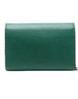 Pre-Loved Dionysus Wallet on Chain Crossbody Bag Leather Mini with Aged Gold and Silver Hardware, Green