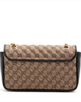 Pre-Loved GG Marmont Shoulder Bag Monogram Coated Canvas Small with Gold Hardware, Beige Ebony