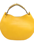 Pre-Loved Fortune Hobo Shoulder Bag Leather with Silver Hardware, Yellow