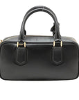 Pre-Loved Bowling Bag Handbag Leather Mini with Gold Hardware, Black