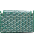 Pre-Loved Plumet Crossbody Bag Goyardine Chevron Coated Canvas with Silver Hardware, Green