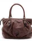 Pre-Loved Sukey Handbag Diamante Leather with Gold Hardware, Brown