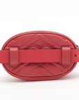 Pre-Loved GG Marmont Matelassé Belt Bag Quilted Leather with Aged Gold Hardware, Red