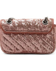 Pre-Loved GG Marmont Shoulder Bag Quilted Sequins Mini with Silver Hardware, Pink