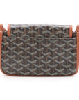 Pre-Loved Plumet Crossbody Bag Goyardine Chevron Coated Canvas with Silver Hardware, Black and Tan
