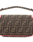 Pre-Loved Baguette Shoulder Bag Zucca Coated Canvas with Gold Hardware, Brown