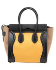 Pre-Loved Luggage Tote Leather Micro with Gold Hardware, Yellow