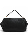 Pre-Loved Mamma Baguette (Fendi x Porter) Shoulder Bag Nylon Large with Gold Hardware, Black