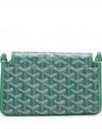 Pre-Loved Plumet Crossbody Bag Goyardine Chevron Coated Canvas with Silver Hardware, Green