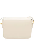 Pre-Loved Triomphe Shoulder Bag Leather Teen with Gold Hardware, White