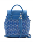 Pre-Loved Alpin Mini Backpack Goyardine Coated Canvas Mini with Silver Hardware, Blue